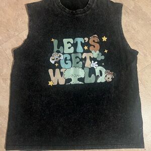 Men’s Black Sleeveless Top - Let's Get Wild Animal Kingdom Theme